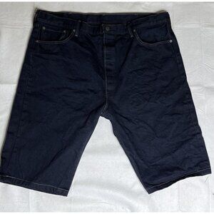 Levi's 501 Mens 44 Jean Shorts Jorts Hemmed Button Fly Dark Wash 42 Actual Y2K